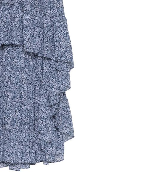 Michael Kors floral-print smocked dress - Blue