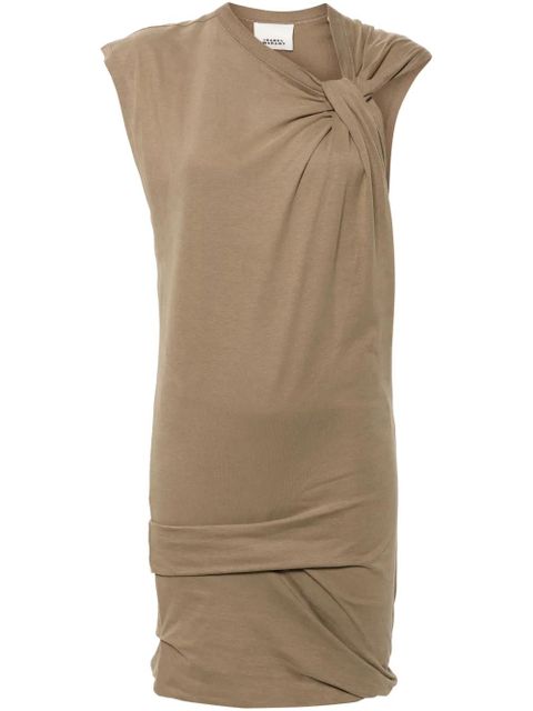 ISABEL MARANT Leany asymmetric T-shirt dress - Neutrals - zdjęcie produktu nr 1