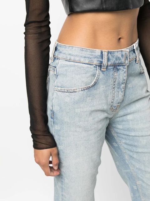 Givenchy logo-print flared jeans - Blue