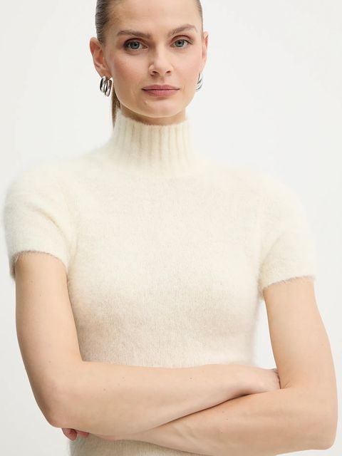 Marciano by Guess sweter z dodatkiem alpaki AGNES damski kolor beżowy z półgolfem 5BGR10 5794Z