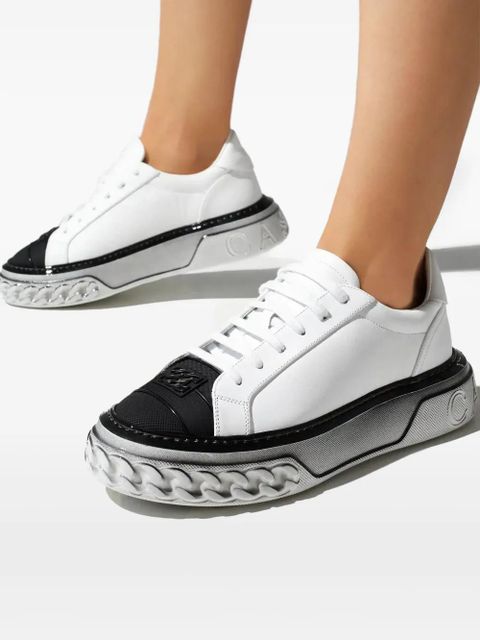 Casadei logo-embossed spray-effect sneakers - White - zdjęcie produktu nr 2