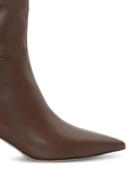 Gianvito Rossi 55mm Joyce leather pointed-toe knee-high boots - Brown - zdjęcie produktu nr 2