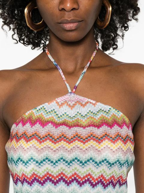 Missoni chevron halterneck top - Neutrals