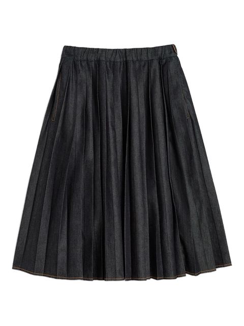 Jil Sander pleated denim straight skirt - Grey - zdjęcie produktu nr 1