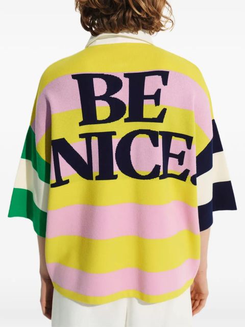 Essentiel Antwerp Peanuts™ patch striped polo sweater - Yellow