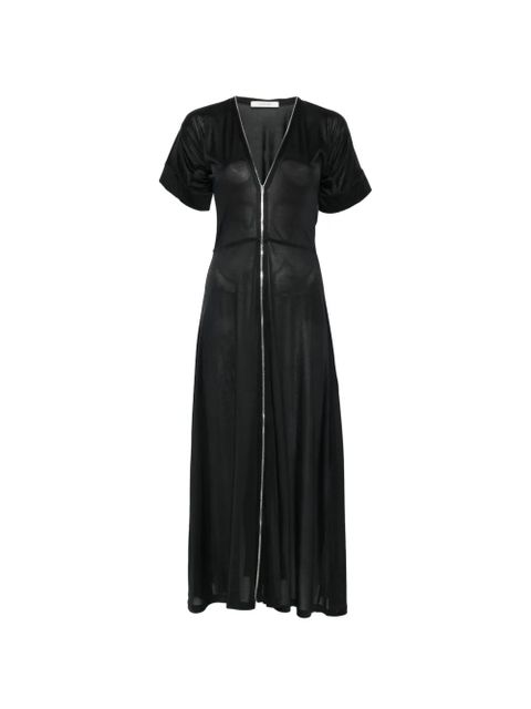 LEMAIRE V-neck zipped midi dress - Black - zdjęcie produktu nr 1