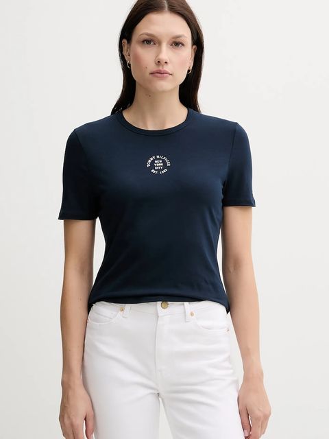 Tommy Hilfiger t-shirt damski kolor granatowy WW0WW45809 - zdjęcie produktu nr 1