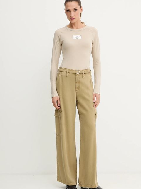 Levi's spodnie BAGGY DAD CARGO damskie kolor zielony szerokie medium waist 003IN.0005