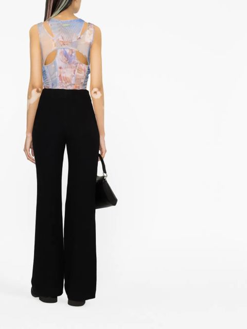 Balmain Sky-print tulle bodysuit - Blue