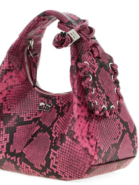GANNI snake-print mini bag - Pink