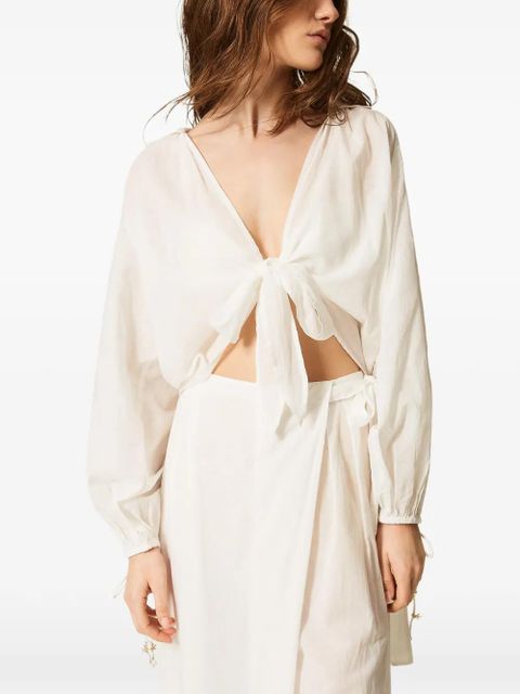 TWINSET tie-detail shirt - White - zdjęcie produktu nr 2