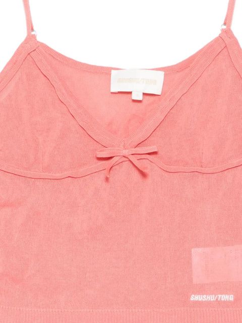 SHUSHU/TONG bow-detail top - Pink