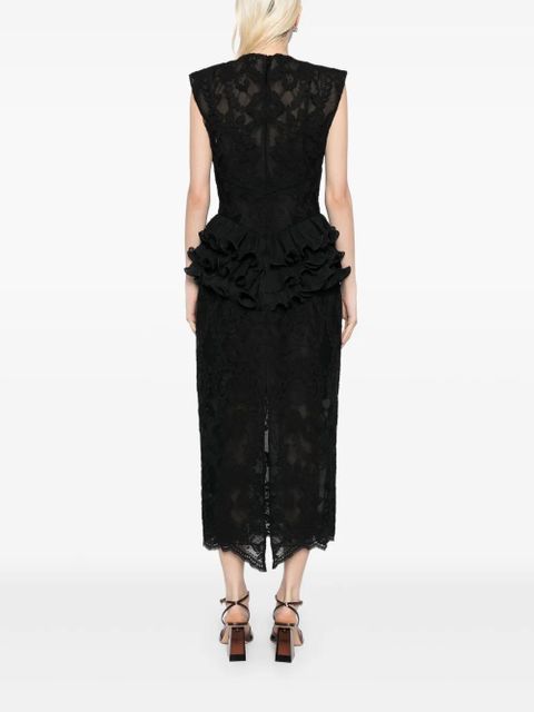 ZIMMERMANN crush lace frill dress - Black