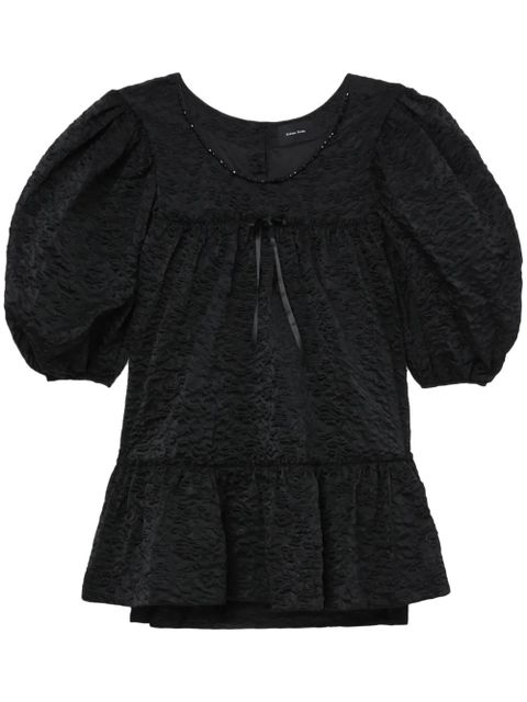 Simone Rocha bow-detail puff-sleeve dress - Black - zdjęcie produktu nr 1