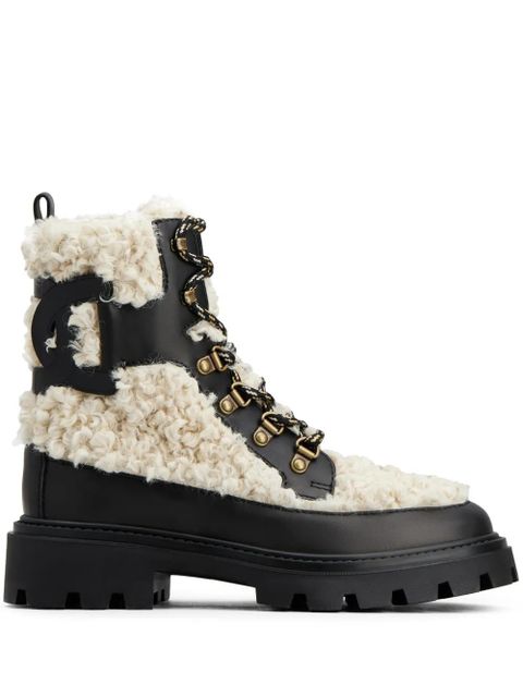 Tod's faux-shearling leather ankle boots - White - zdjęcie produktu nr 1