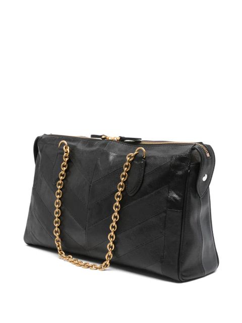 Valentino Garavani Panthea chevron-pattern shoulder bag - Black