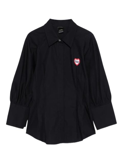 PINKO heart-embellished puff-sleeve top - Black - zdjęcie produktu nr 1