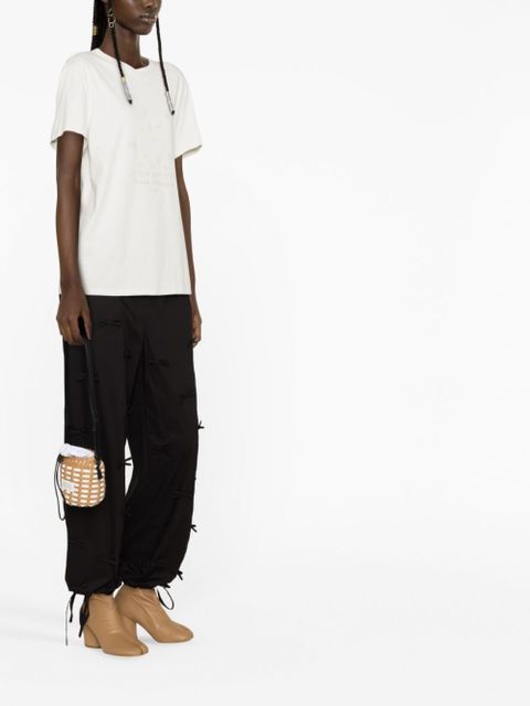 Maison Margiela Numbers-embroidered cotton T-shirt - White