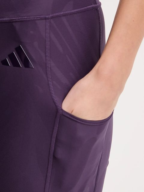 adidas Performance legginsy treningowe Optime damskie kolor fioletowy z nadrukiem JX3126