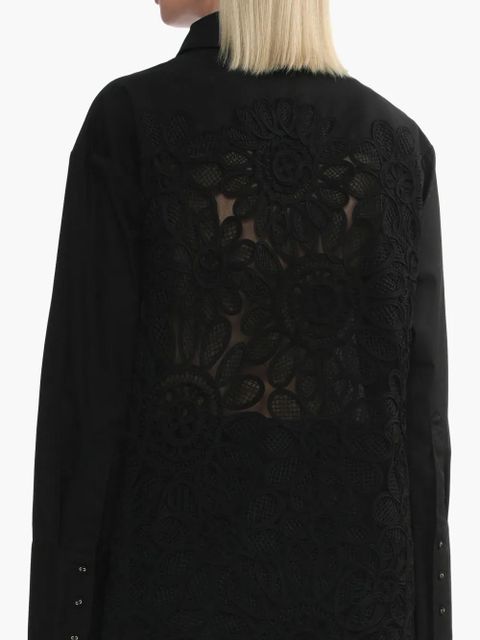 Aje floral-lace detailing shirt - Black
