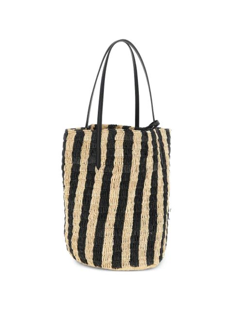 Valentino Garavani striped raffia shopping bag - Black - zdjęcie produktu nr 2
