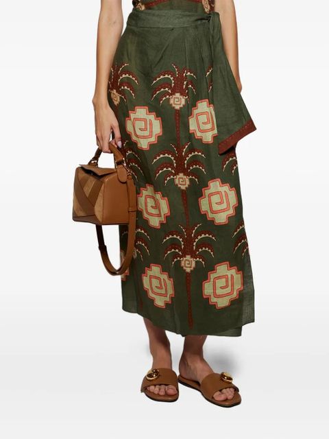 Johanna Ortiz Amazon Echoes skirt - Green