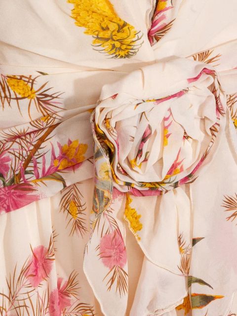Blumarine ruffled floral-print dress - Neutrals