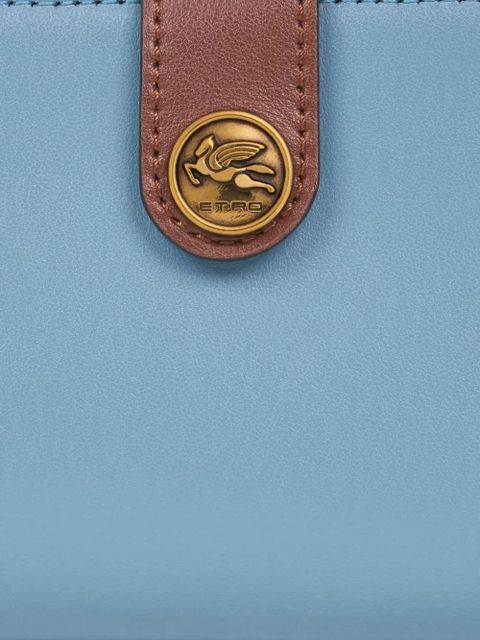 ETRO Pegaso-motif leather wallet - Blue