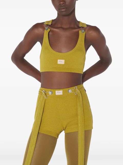 Jean Paul Gaultier ribbed patch bra - Yellow
