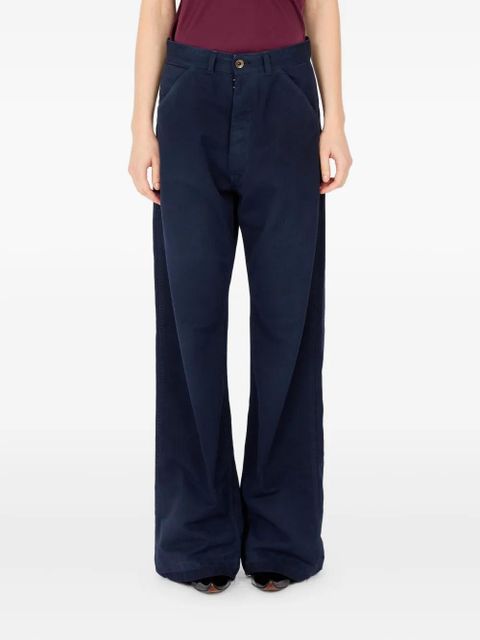 Maison Margiela button-fastening corduroy trousers - Blue