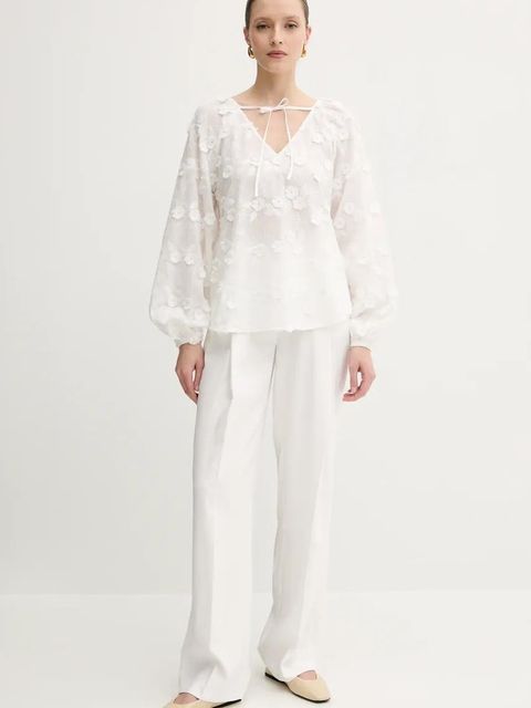 Guess bluzka PELARI damska kolor biały wzorzysta W5GH0Y WHAJ0