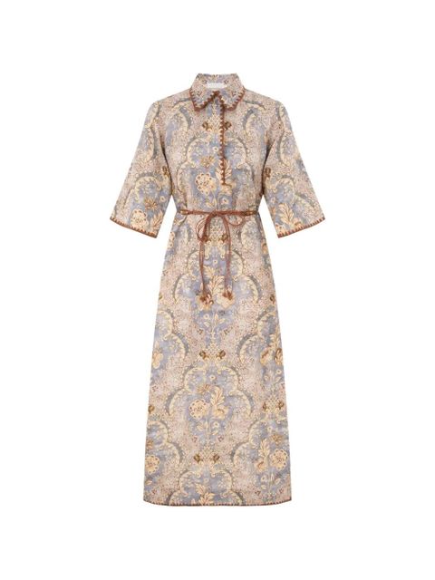 ZIMMERMANN Daylight floral-print midi dress - Blue - zdjęcie produktu nr 1