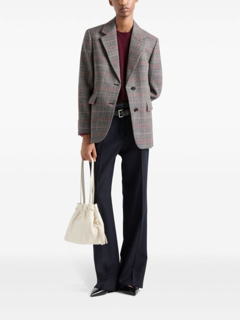 Prada Prince of Wales checked wool blazer - Brown - zdjęcie produktu nr 2