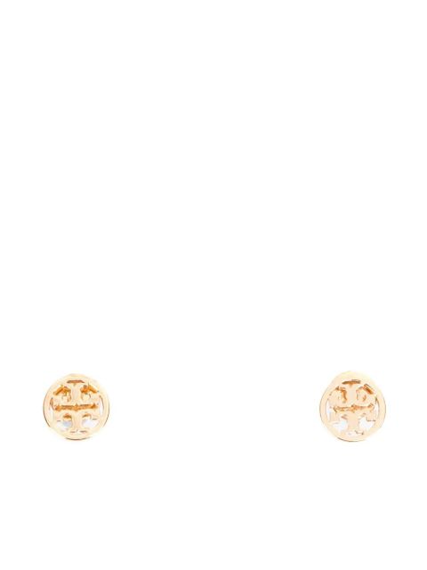 Tory Burch rounded logo-plaque earrings - Gold - zdjęcie produktu nr 1