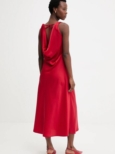 Answear.LAB sukienka kolor czerwony midi rozkloszowana - zdjęcie produktu nr 2