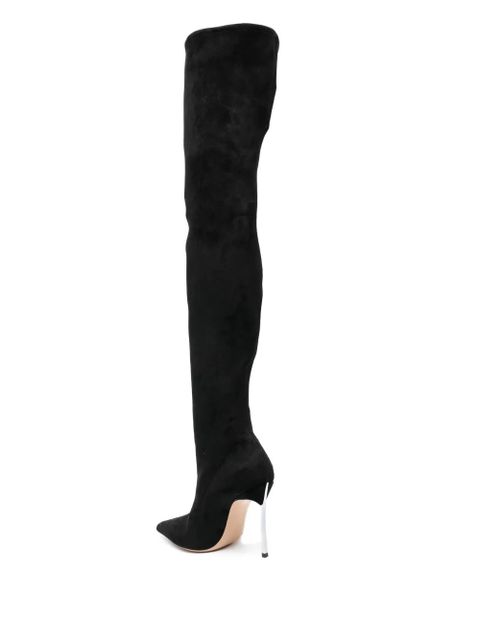 Casadei Blade 110mm thigh-high suede boots - Black - zdjęcie produktu nr 2