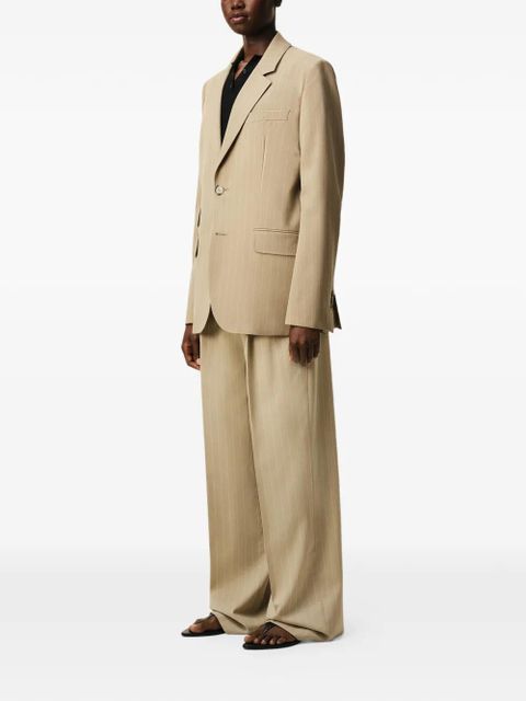 AMI Paris striped single-breasted blazer - Neutrals