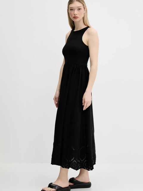 Desigual sukienka DIJON kolor czarny midi rozkloszowana 25SWVK58