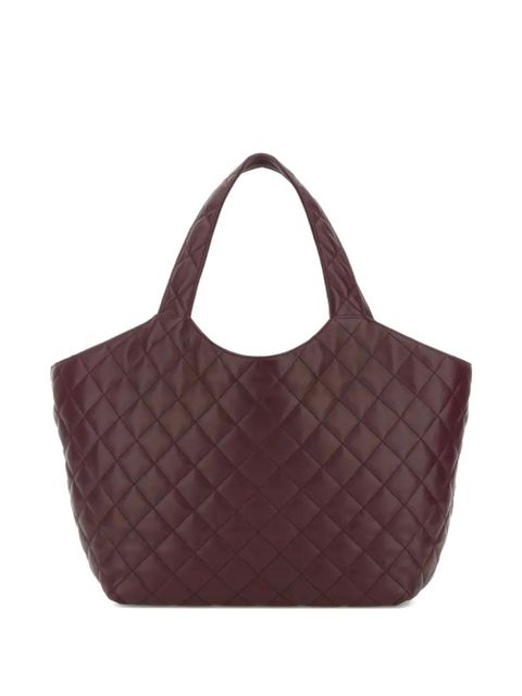 Saint Laurent quilted logo leather shopping tote bag - Red - zdjęcie produktu nr 2