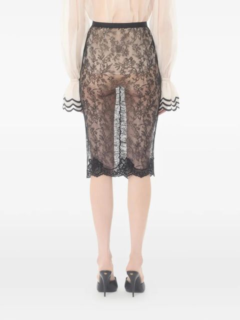 Valentino Garavani stretch lace skirt - Black