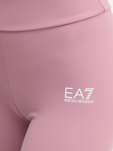 EA7 Emporio Armani legginsy treningowe kolor różowy gładkie AF12625.7W000232