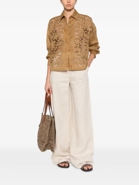 Max Mara Cali floral-embroidery shirt - Brown - zdjęcie produktu nr 2