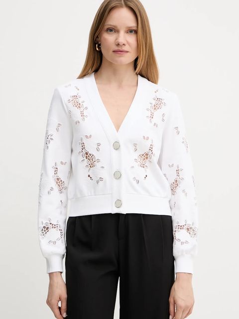 Guess kardigan damski kolor biały lekki W5GQ11 KCWY1