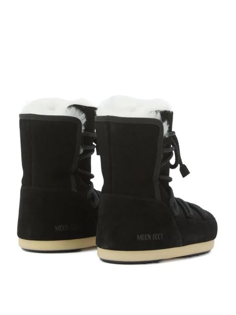 Moon Boot EVX suede shearling lace-up boots - Black - zdjęcie produktu nr 2