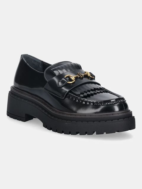 Nokwol mokasyny skórzane Perry Black Box damskie kolor czarny na platformie Perry Black Box - zdjęcie produktu nr 1