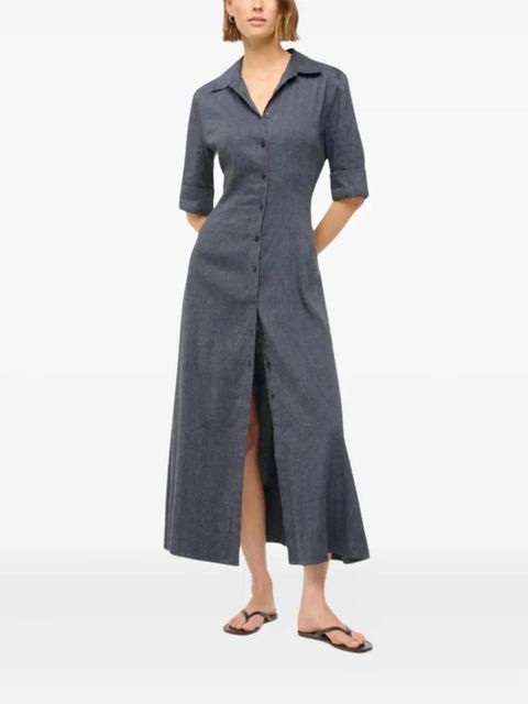 STAUD Joan button-up midi dress - Grey