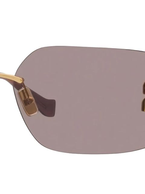 Miu Miu Eyewear logo-lettering sunglasses - Gold - zdjęcie produktu nr 2