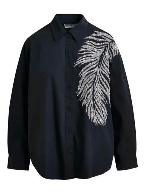 Essentiel Antwerp Iliza feather-detail shirt - Black - zdjęcie produktu nr 1