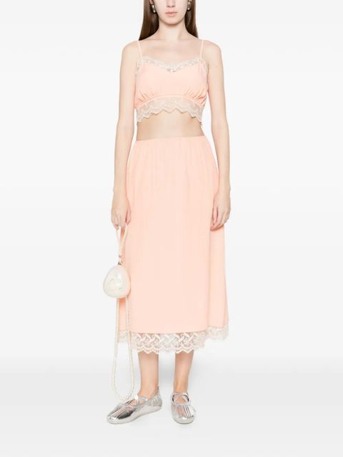 Simone Rocha lace-trim midi skirt - Orange - zdjęcie produktu nr 2