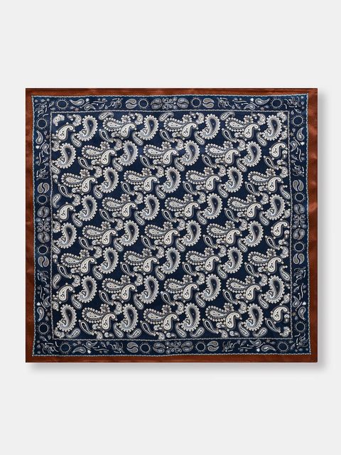 Answear.LAB apaszka jedwabna damska kolor granatowy wzorzysta - zdjęcie produktu nr 2